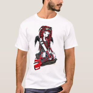 "Crimson" röd bästa tatueringCyberGoth ängel Tee
