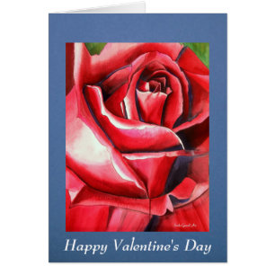 Crimson Röd ros Valentine Day hälsning kort