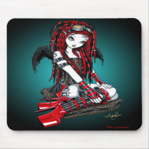 "Crimson" röd tatueringCyberGoth ängel Mousepad Musmatta