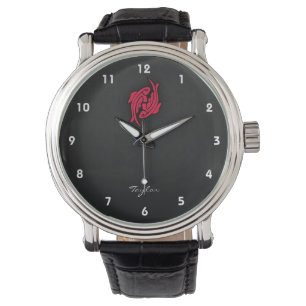 Crimson röda Pisces Armbandsur