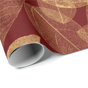 Crimson rödbrun Burgundy för guld- löv lyx Presentpapper