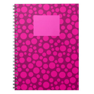 Crimson rosa polka dot anteckningsbok