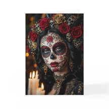 Crimson Rose Calavera – Elegant Dag av de Döda