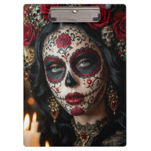 Crimson Rose Calavera – Elegant Dag för Döda