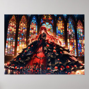 Crimson Rose Elegans Poster
