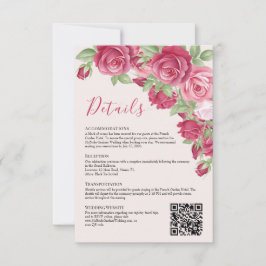 Crimson Rose Wedding Details Enclosure Card Inbjudningar