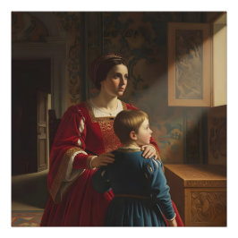 Crimson & Sapphire Whispers: Victorian Mor och Fototryck