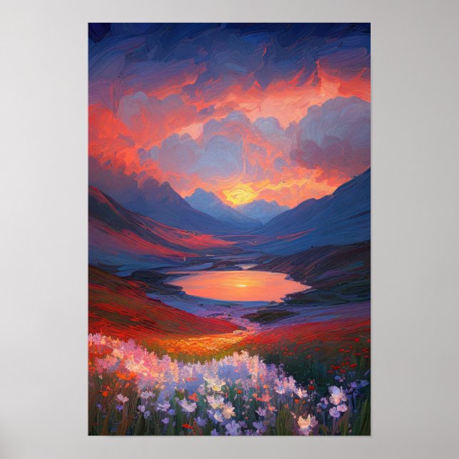 Crimson Sergranat på berget Sjö Poster (Framsidan)