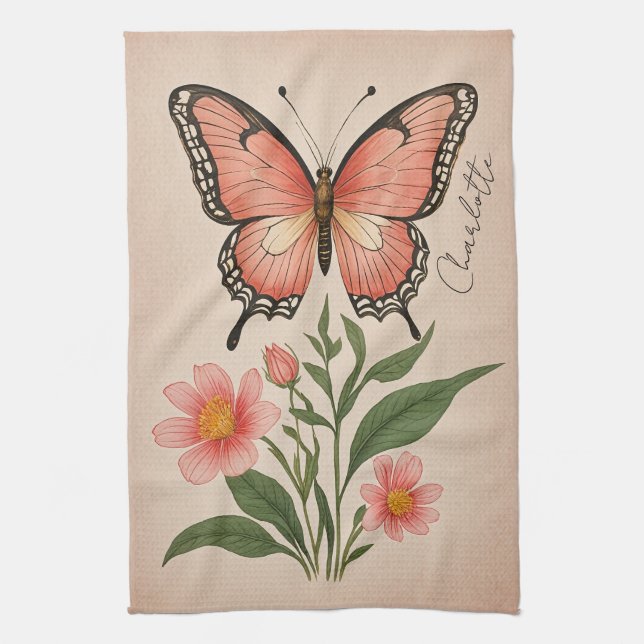 Crimson Sergranat Personlig Kökshandduk (Vertikal)