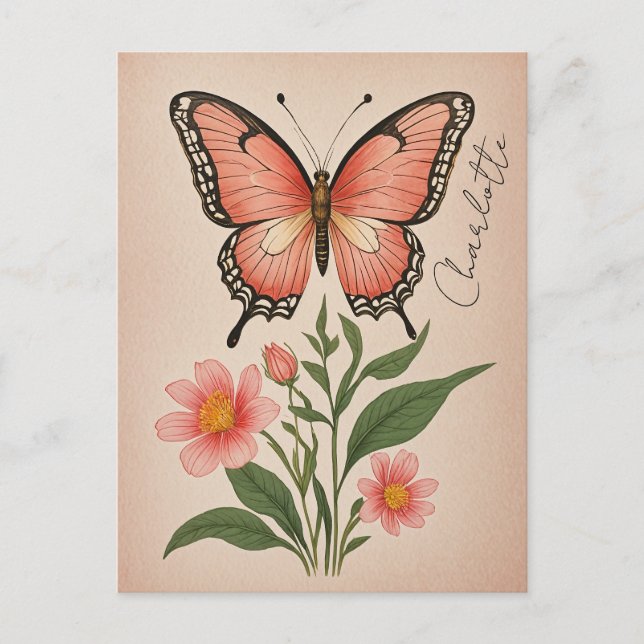 Crimson Sergranat Personlig Vykort (Framsida)