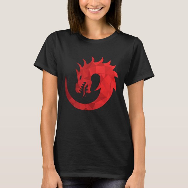 Crimson Serpent Draksköld - Mystisk Cirkulär T Shirt (Framsida)