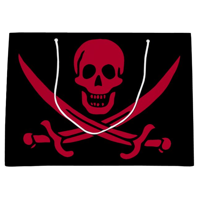 Crimson Skull & Swords Pirat flagga i Calico Jack (Framsidan)