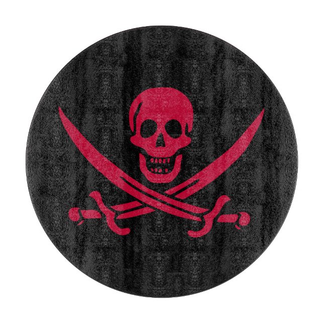 Crimson Skull & Swords Pirat flagga i Calico Jack (Framsidan)