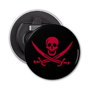 Crimson Skull & Swords Pirat flagga i Calico Jack Flasköppnare