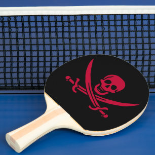 Crimson Skull & Swords Pirat flagga i Calico Jack Pingisracket