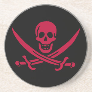 Crimson Skull & Swords Pirat flagga i Calico Jack Underlägg