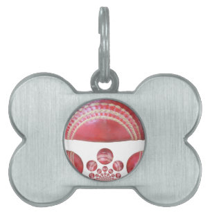 Crimson Spin - en vacker röd cricket Boll Arti Namnbricka Husdjur
