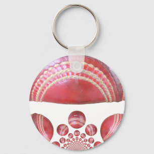 Crimson Spin - en vacker röd cricket Boll Arti Nyckelring