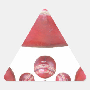 Crimson Spin - en vacker röd cricket Boll Arti Triangelformat Klistermärke