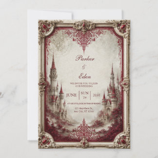 Crimson Spire Castle Wedding Inbjudningar