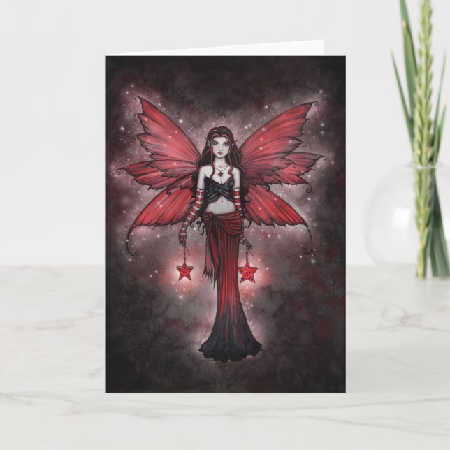 Crimson Star Julfairy Card Helgkort (Framsida)