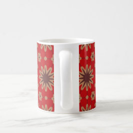 Crimson Starburst Blomning Kaffemugg