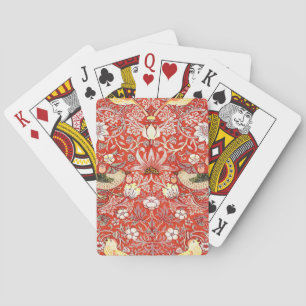 Crimson Strawberry Thief Card-uppsättning Casinokort