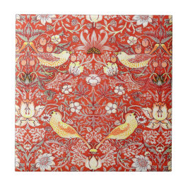 Crimson Strawberry Thief Tie Kakelplatta