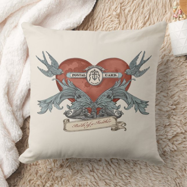 Crimson Submarine Silver Dolphin Throw Pillow Kudde (Filt)