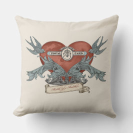 Crimson Submarine Silver Dolphin Throw Pillow Kudde