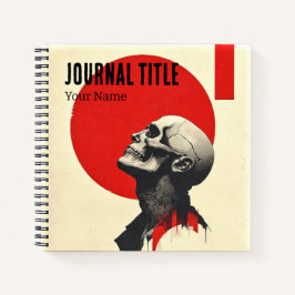 Crimson Sun Skull Journal — Anpassat Namn & Titel