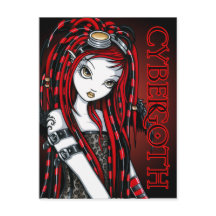 Crimson Tatto Cybergoth Angel Postcard