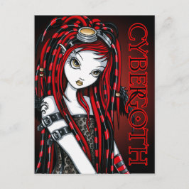 Crimson Tatto Cybergoth Angel Postcard Vykort