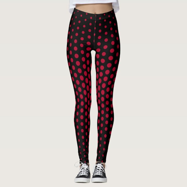 Crimson Techno Dot Mönster Leggings (Framsida)