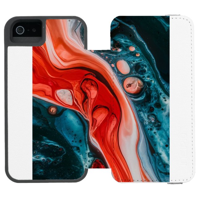 Crimson Tide Abstrakt Incipio iPhone Wallet Skal (Folio Öppen)