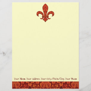 Crimson trädgårds- Fleur de lis Brevhuvud