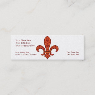 Crimson trädgårds- Fleur de lis Mini Visitkort