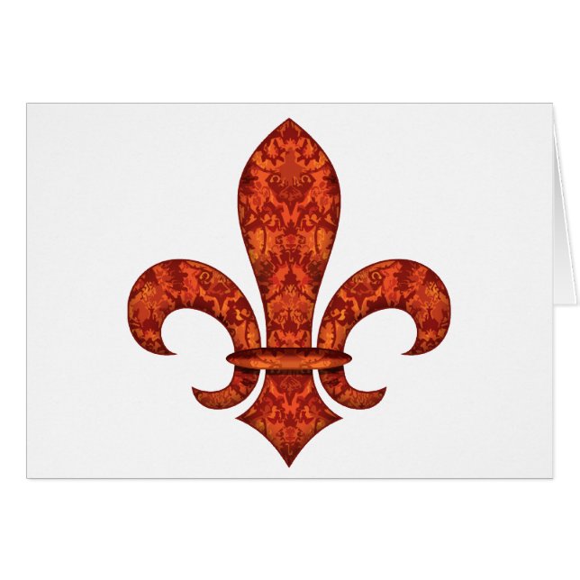 Crimson trädgårds- Fleur Hälsningskort (Framsidan Horizontal)