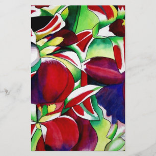 Crimson tropical Singapore Orchids blomart Brevpapper