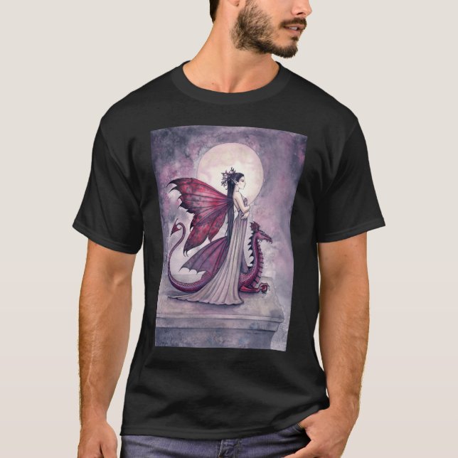 Crimson Twilight Fairy Dragon T-Shirt (Framsida)