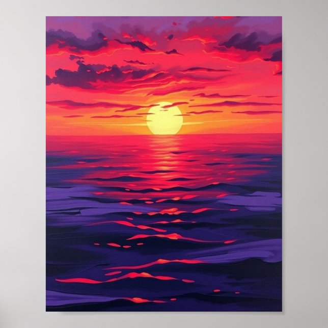 "Crimson Twilight Serenity" - Original Digital Pai Poster (Framsidan)