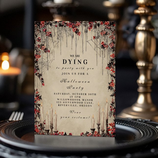 Crimson Vines Gothic Halloween Firande Inbjudningar (Skapare uppladdad)