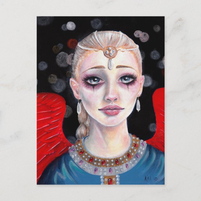 Crimson Vinge Angel Vykort (Framsida)