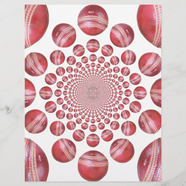 Crimson Vortex: Vacker Red Cricket Boll Art (Framsida)