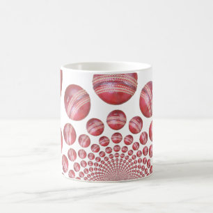 Crimson Vortex: Vacker Red Cricket Boll Art Kaffemugg