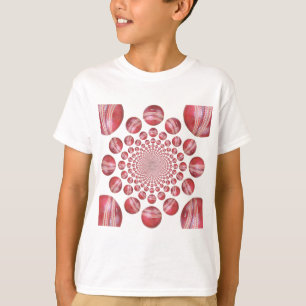 Crimson Vortex: Vacker Red Cricket Boll Art T-shirt