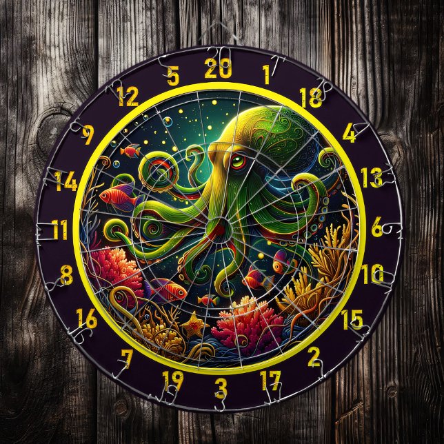 Crimson Wave Octopus Dartboard Darttavla (Skapare uppladdad)