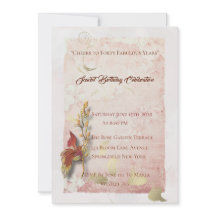 Crimson whispers 40th birthday invitation 
