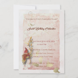 Crimson whispers 40th birthday invitation inbjudningar