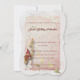 Crimson whispers 40th birthday invitation inbjudningar